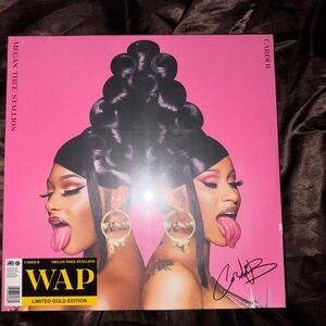 cardi b and megan thee stallion wap signed gold vinyl